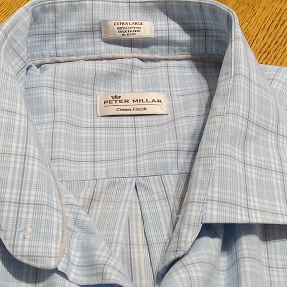 PETER MILLAR MEN'S Shirt XL  Button Up Striped Work  Preowned Used EXTRA LARGE - Picture 2 of 11